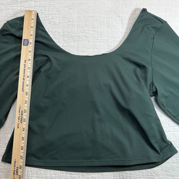 Fabletics Oasis‎ Twist Built In Bra Long Sleeve Top Forest Green Womens XXL 1X - Picture 8 of 12